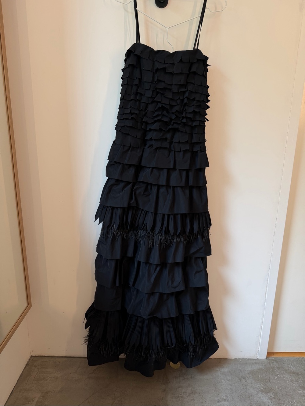 BCBGMaxAzria Black Ruffle Tiered Maxi Dress - strapless